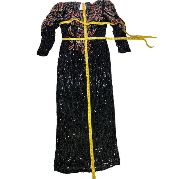 Stunning Black and Red Sequin Maxi Dress - Picture 7 of 9